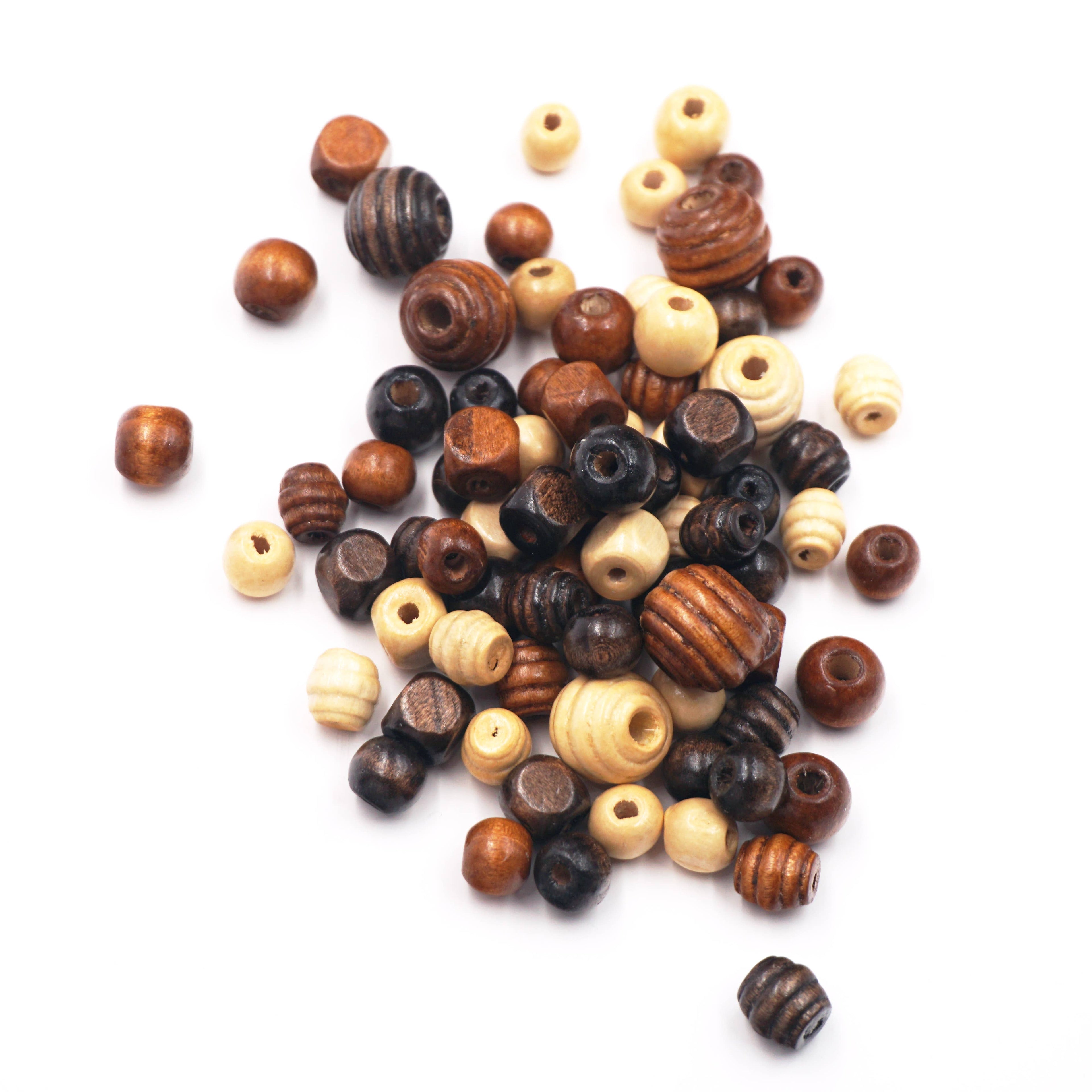 Wooden Beads 11-15mm, Asstd. Colors & Sizes