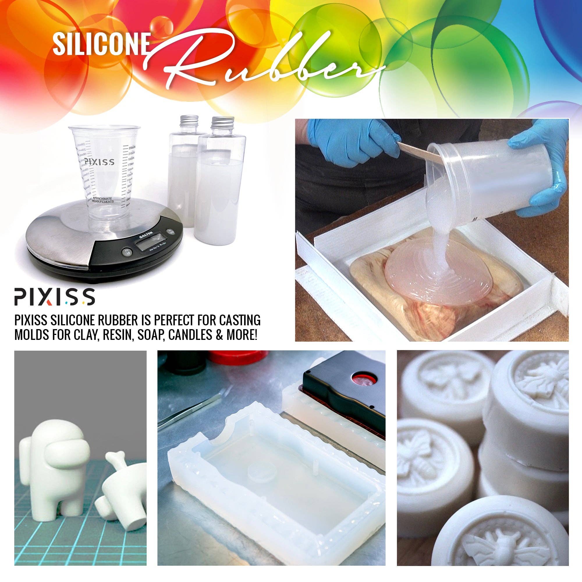 PIXISS Liquid Silicone Rubber For Mold Making - 21.16 oz