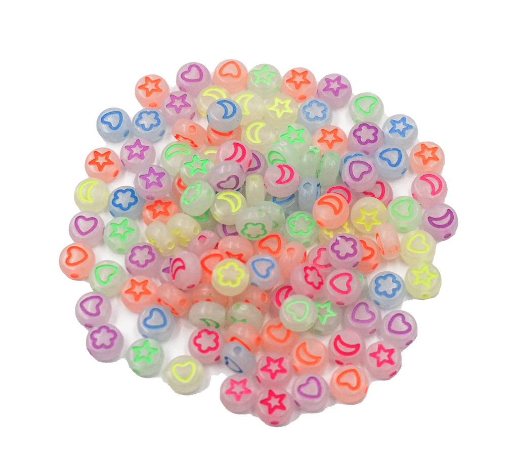 Acrylic Bead - Luminous Star, Flower, Moon, Heart