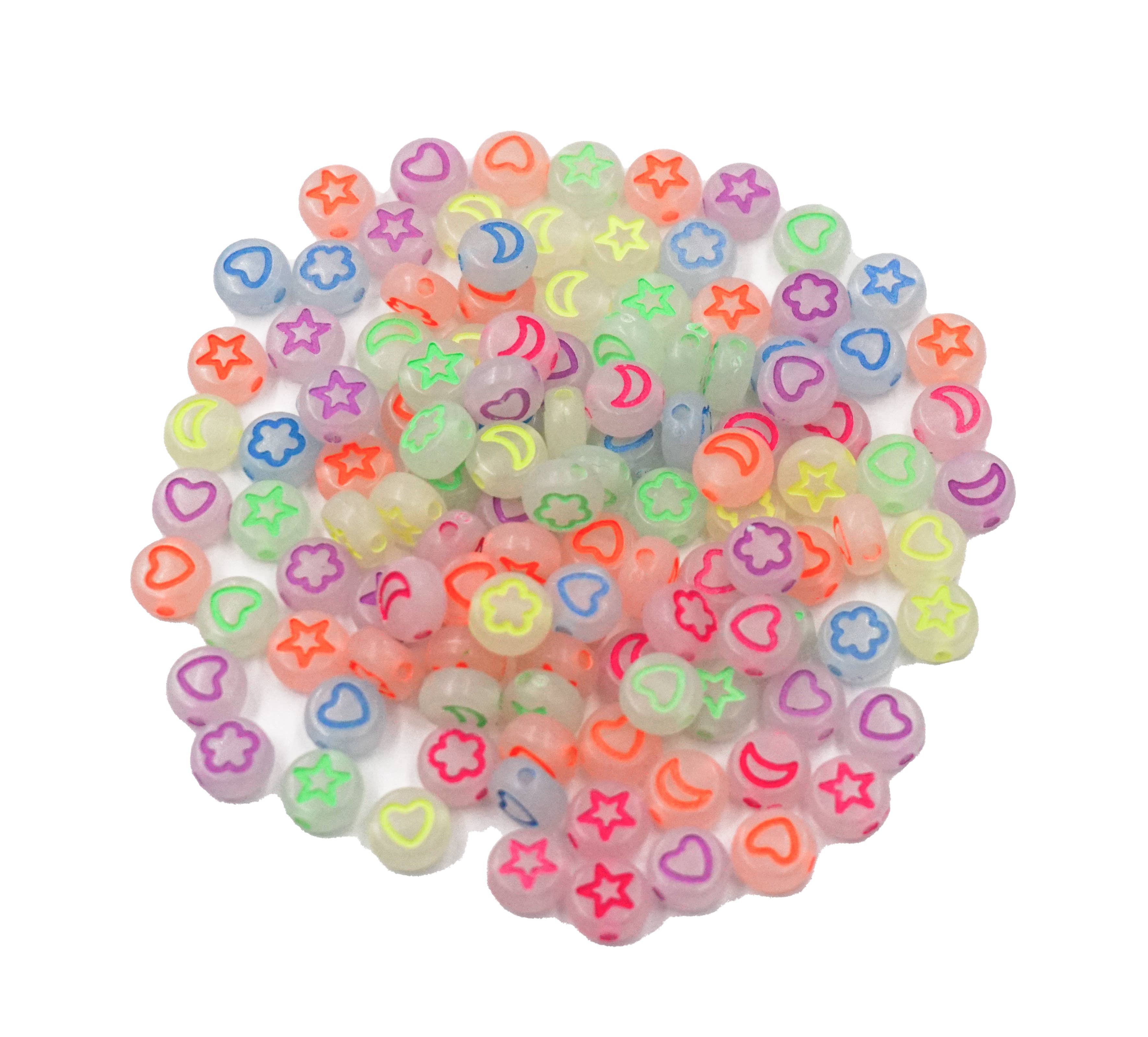Acrylic Bead - Luminous Star, Flower, Moon, Heart