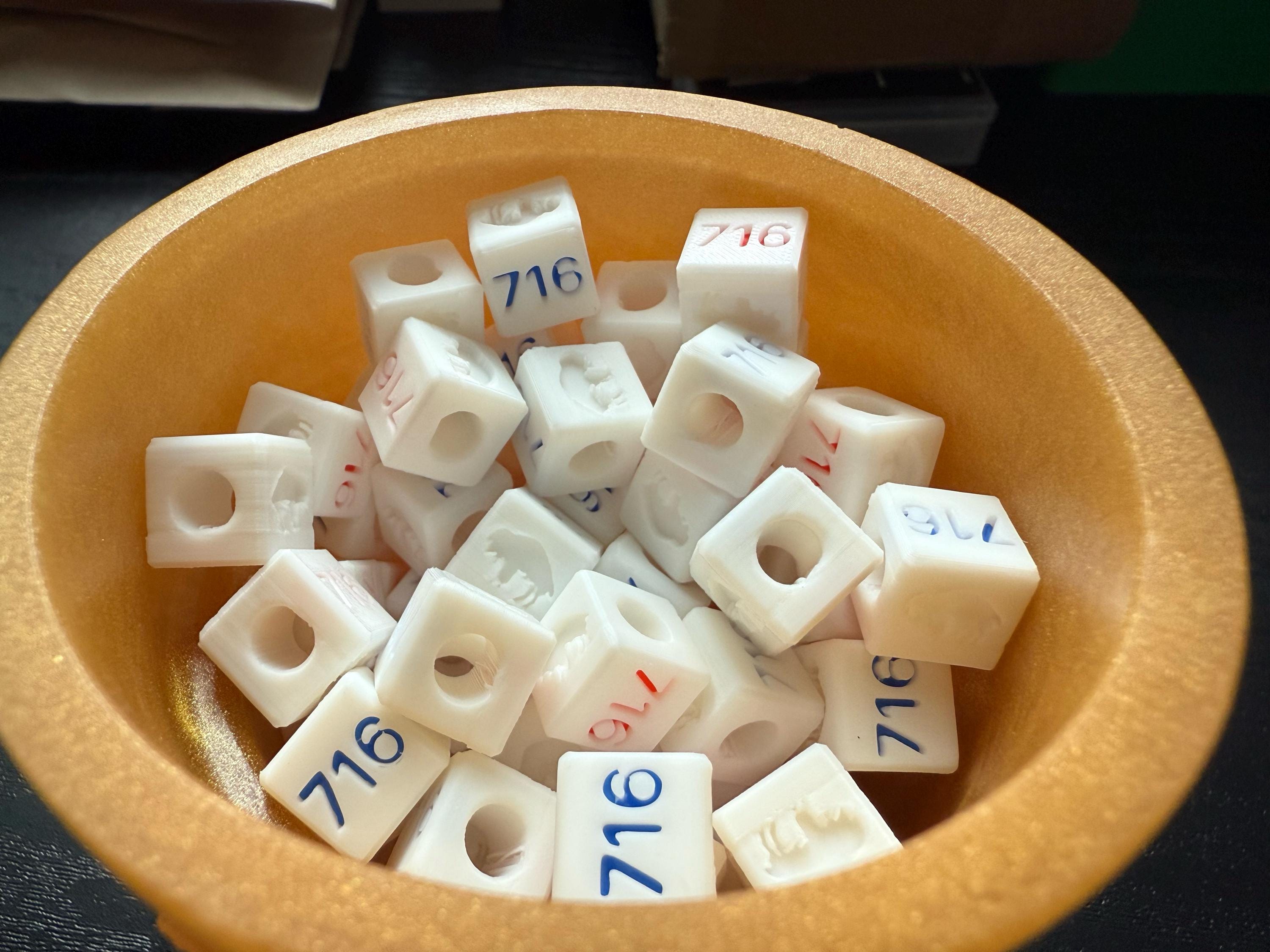 716 Charms/Beads QTY 10 - Red, Blue and White