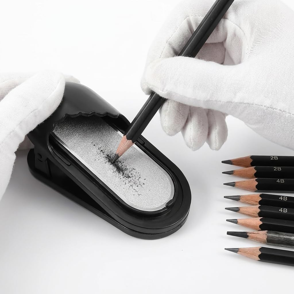Sketch Pencil Sharpener Tool Portable Charcoal Pencil Grinder with Clip