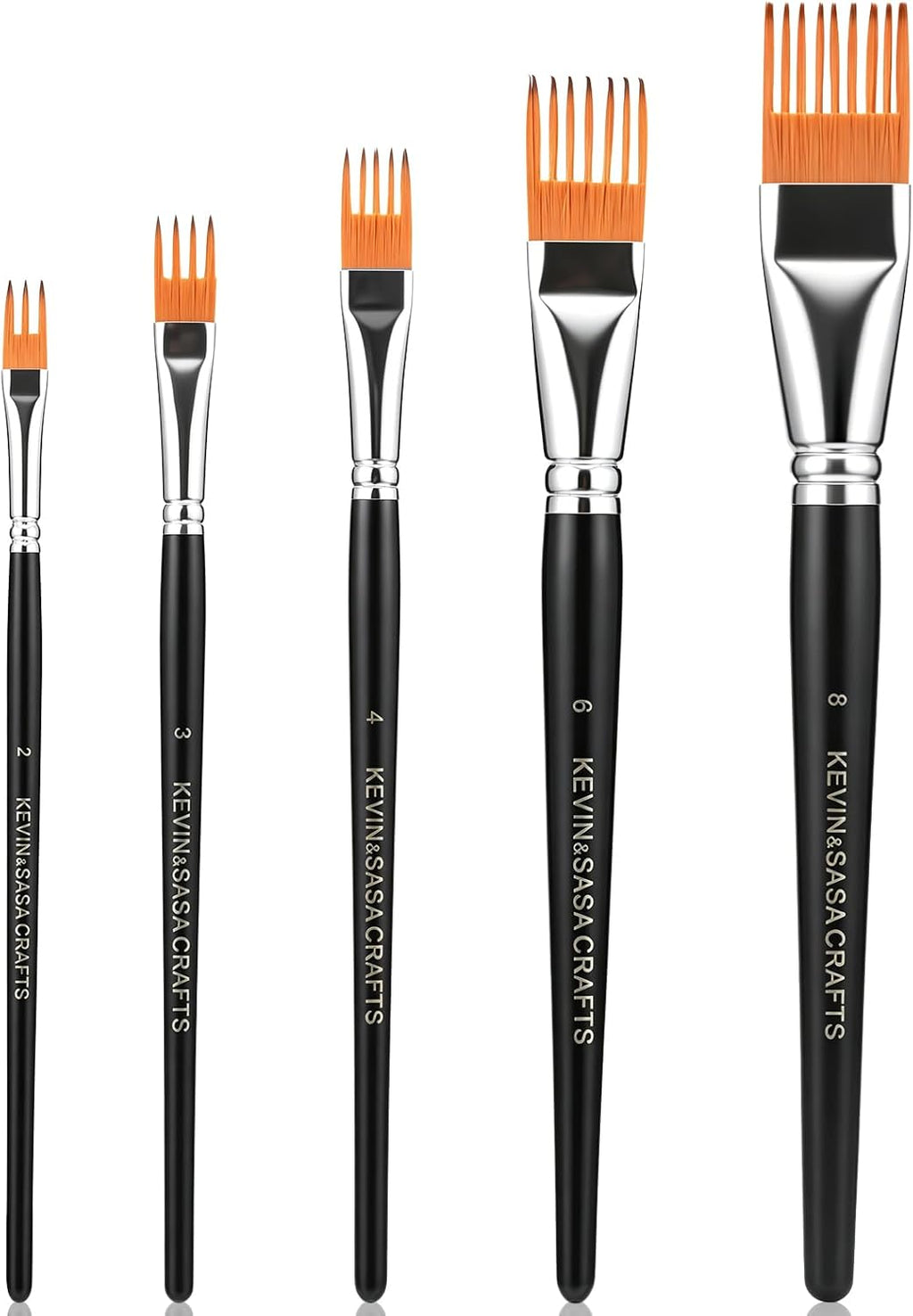 Professional 5-Piece Grainer Brush Set for Acrylic, Oil & Watercolor Painting, Short Handle Texture Brushes