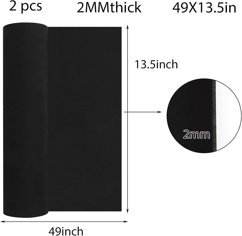 2 Pack EVA Foam 2mm, 49 x 13.5in Black EVA Cosplay Foam Roll Large
