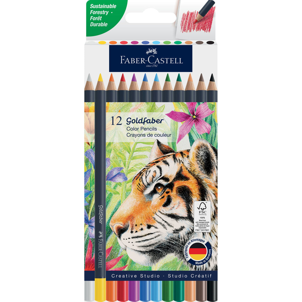 Goldfaber Color Pencils, Box of 12 Basic Colors