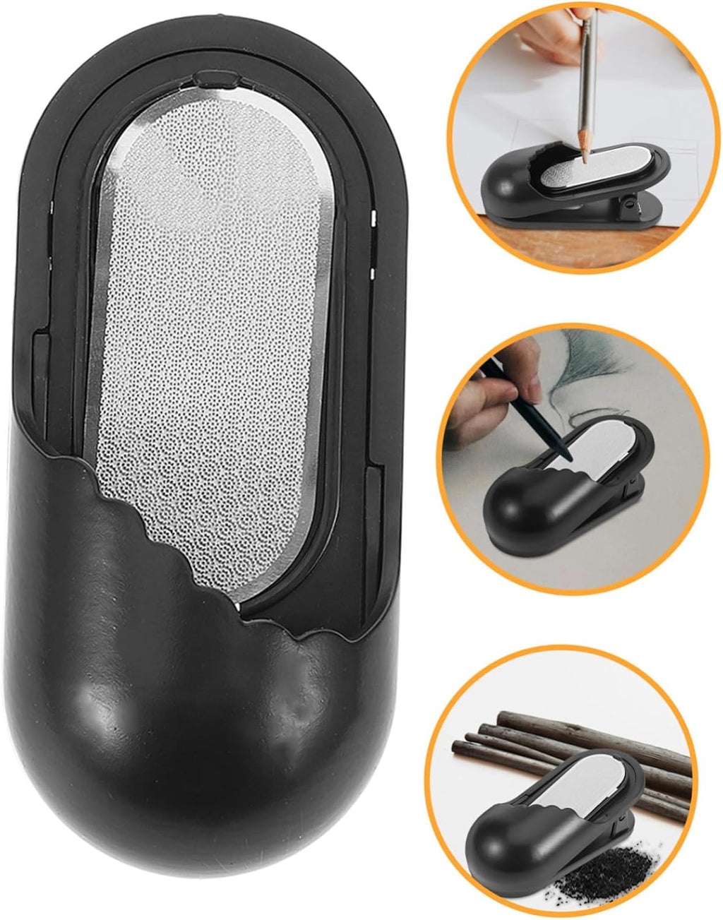 Sketch Pencil Sharpener Tool Portable Charcoal Pencil Grinder with Clip
