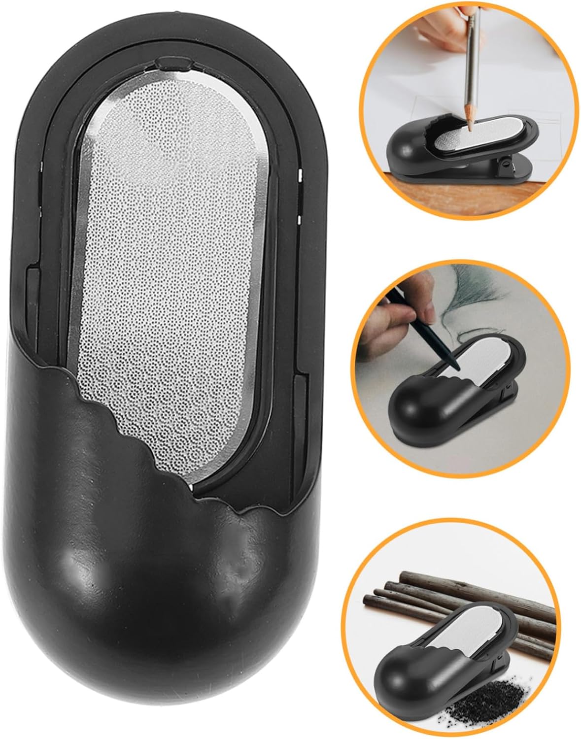 Sketch Pencil Sharpener Tool Portable Charcoal Pencil Grinder with Clip