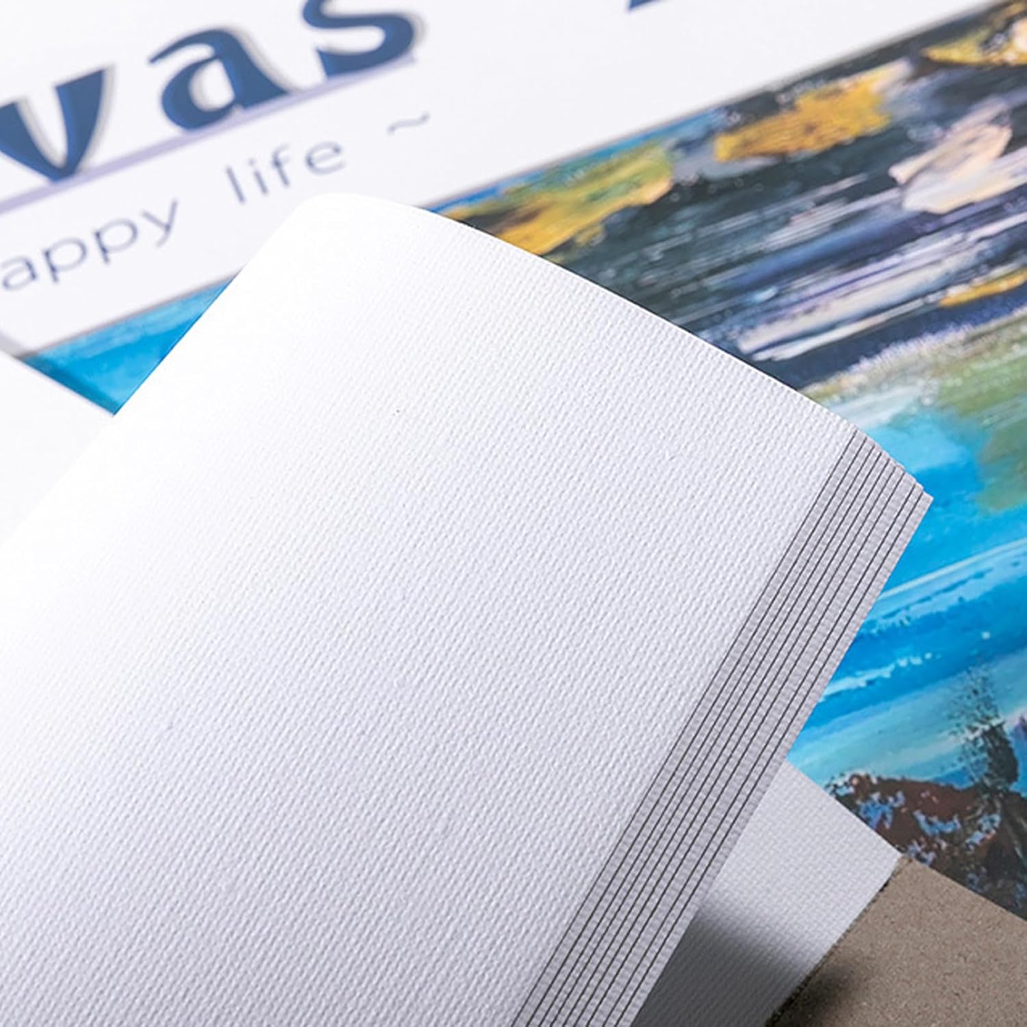 A4 Canvas Paper Pad for Acrylic Painting, 280GSM Heavyweight Canvas Notebook 10 Sheets, Acrylic Paper Painting Book for Oil Paint, Gouache and Mixed Media, Bound Canvas Pad