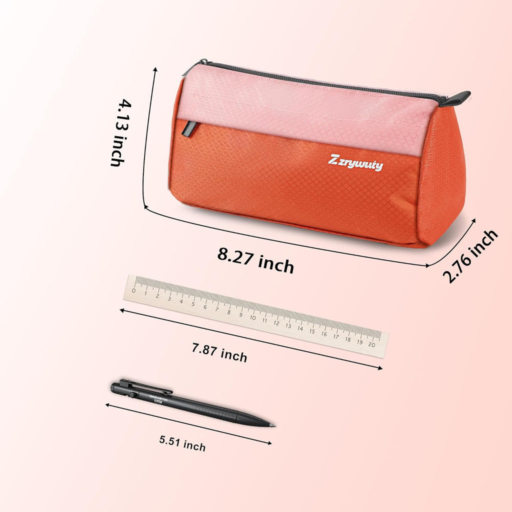 Pencil Case, Large Capacity Art Pouch with 3 Compartments, Waterproof Case