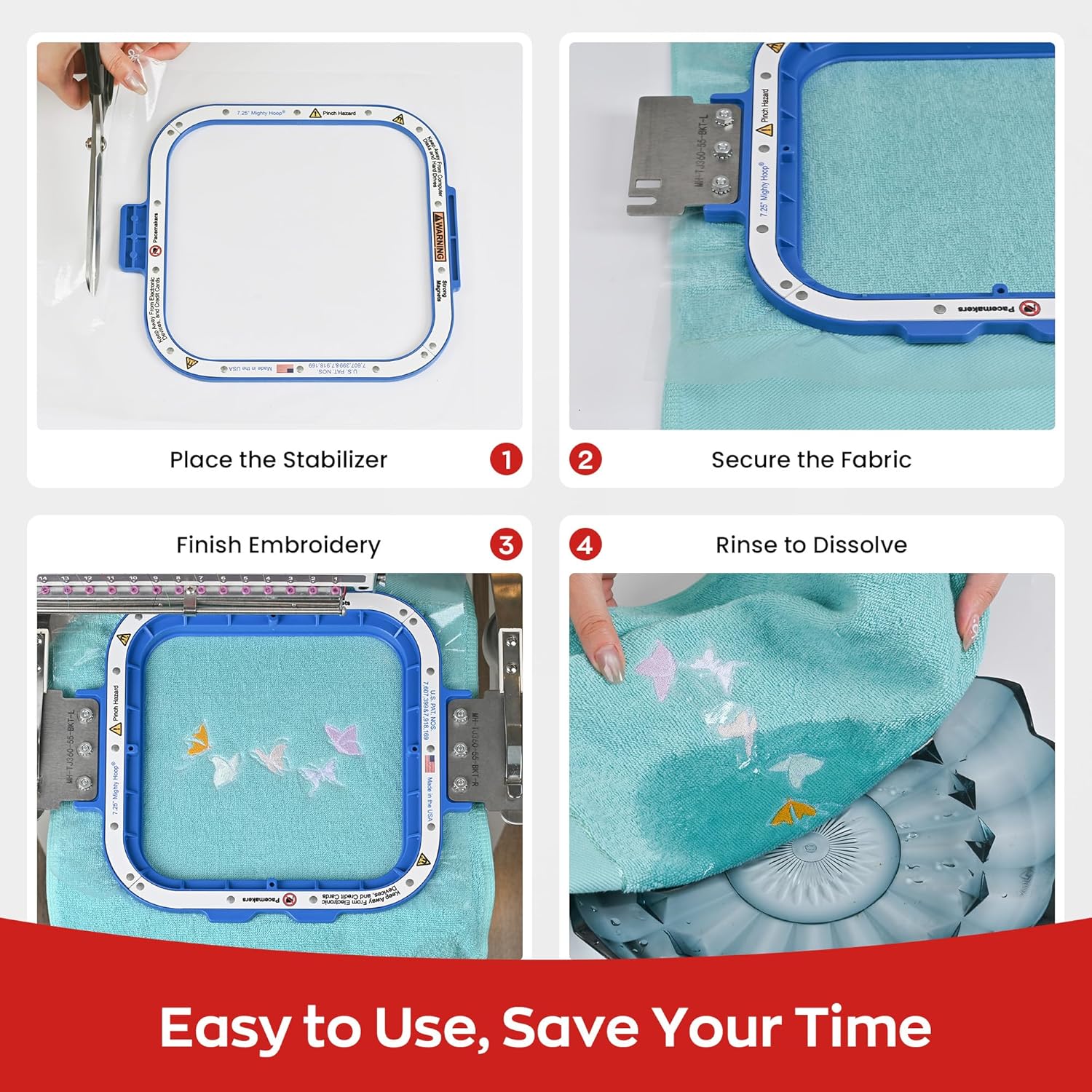RICHWORD Wash Away Water Soluble Embroidery Stabilizer and Topping Film 12"x 25 Yard for Machine Embroidery and Hand Sewing