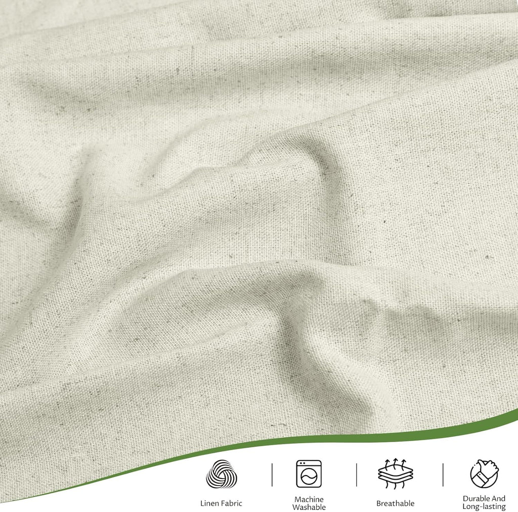 Linen Fabric | Natural Linen Cloth | Embroidery, Sewing | Soft, Breathable | 59" Wide | 50% Linen, 50% Rayon