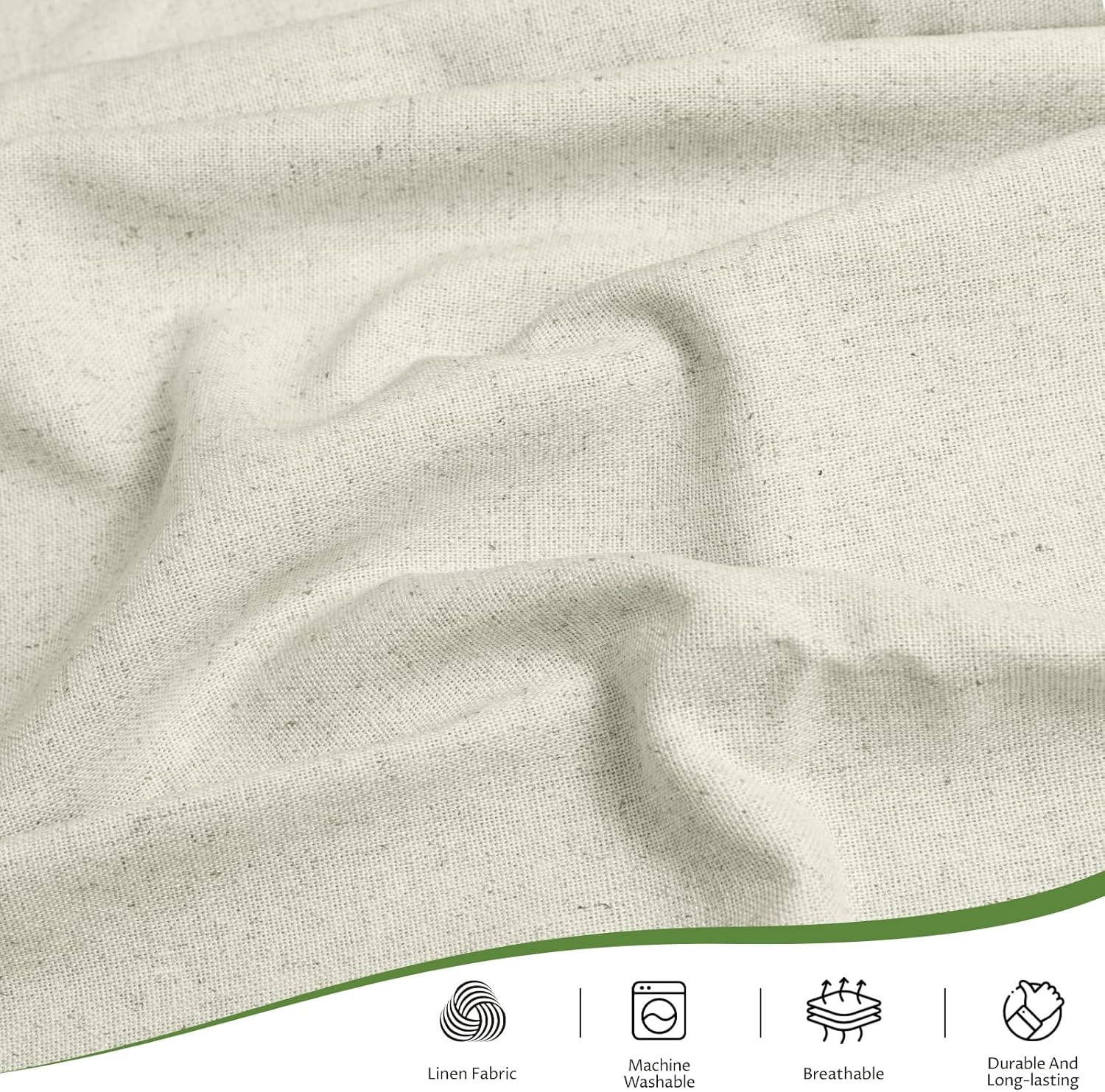 Linen Fabric | Natural Linen Cloth | Embroidery, Sewing | Soft, Breathable | 59" Wide | 50% Linen, 50% Rayon