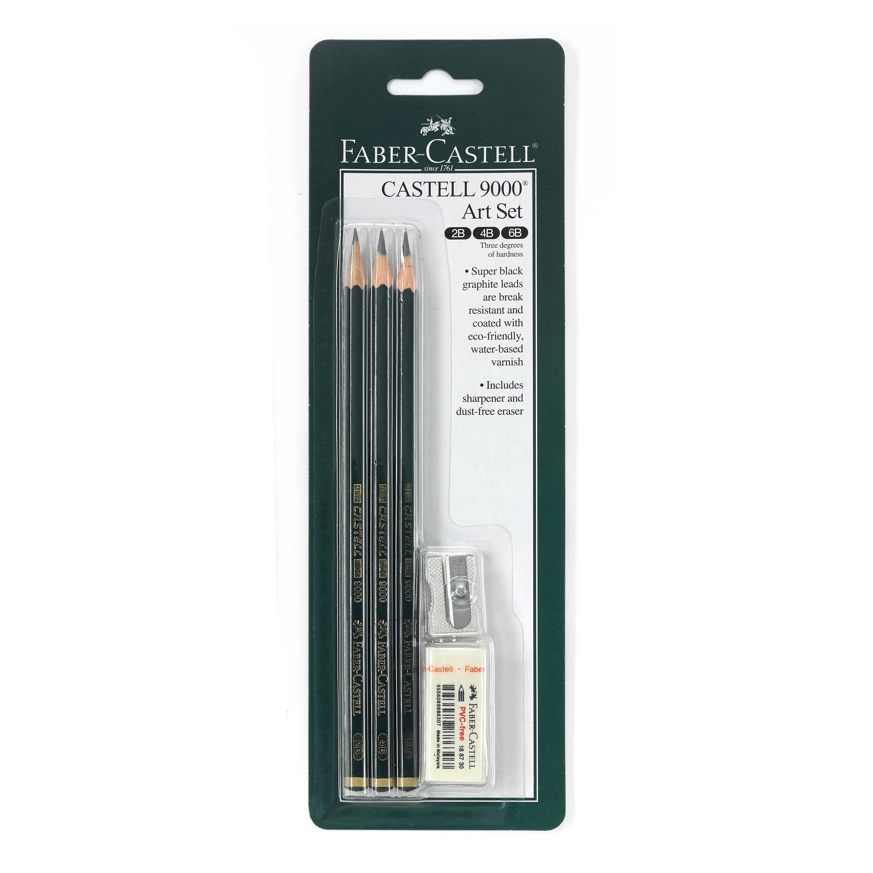 Castell 9000 Graphite Pencils, Art Set 2B, 4B, 6B Pencils