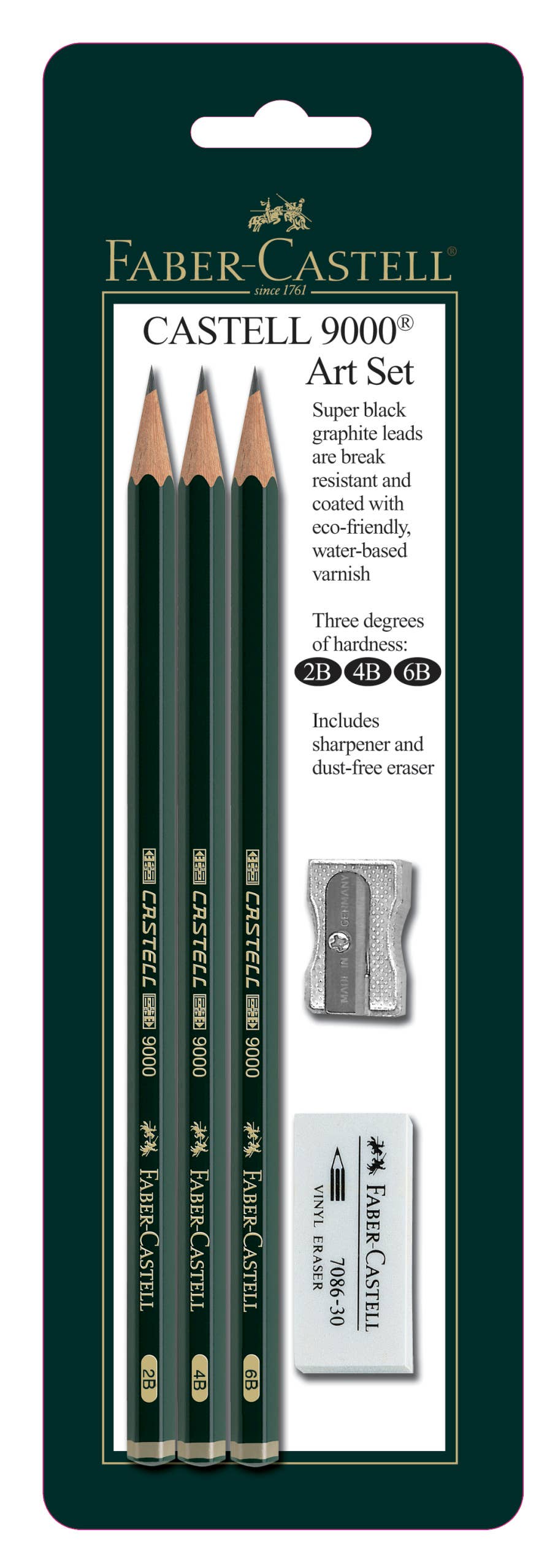 Castell 9000 Graphite Pencils, Art Set 2B, 4B, 6B Pencils