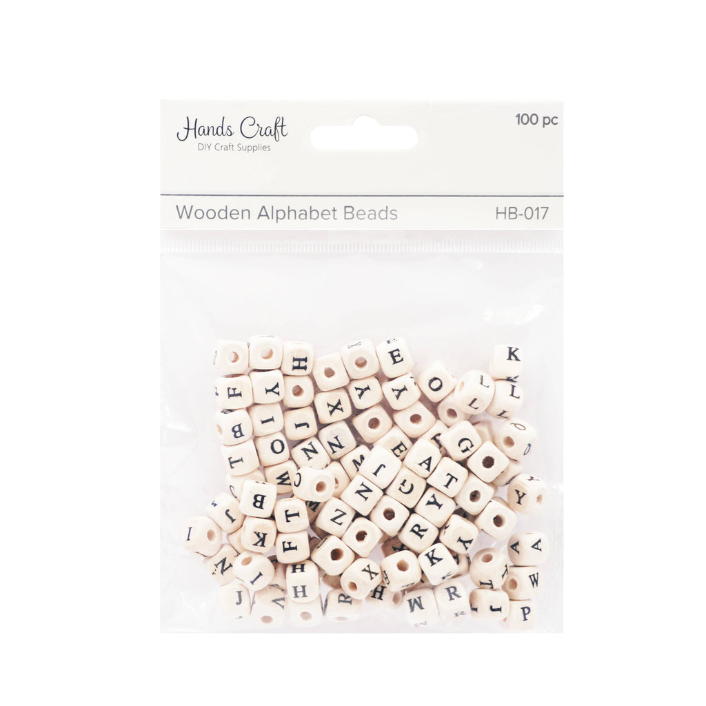 Wooden Alphabet Beads, 8mm 100ct