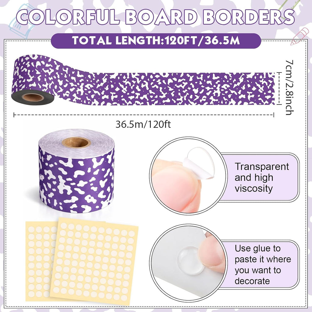 120ft Composition Bulletin Board Borders - Purple