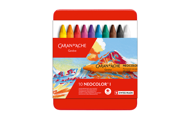 Set of 10 NEOCOLOR I Pastels in Metal Box