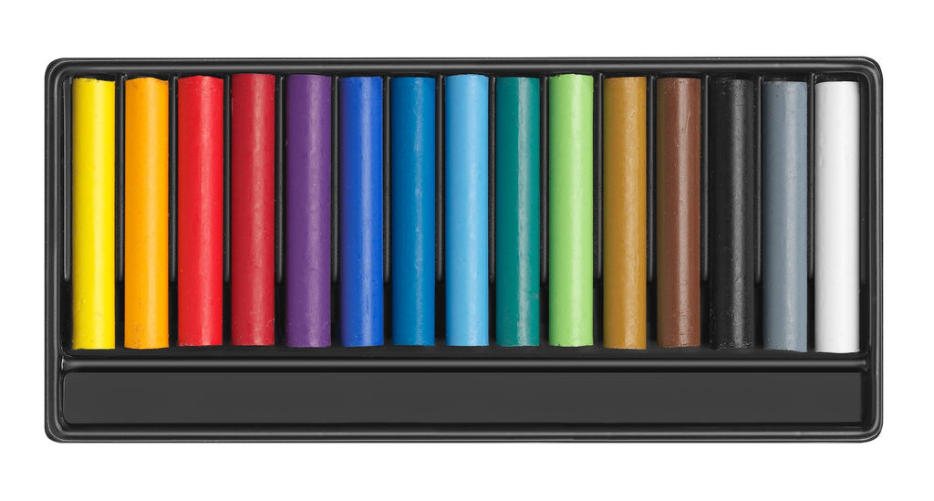 Set of 15 Wax Pastels, Water Soluble in Cardboard Box