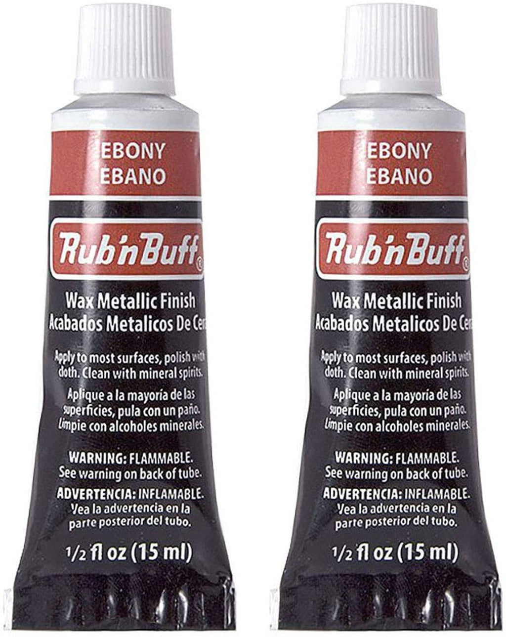 Rub 'n Buff Ebony Wax Metallic Finish — 2-Pack (15ml Each)