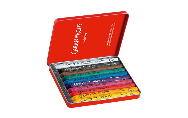 Set of 10 NEOCOLOR I Pastels in Metal Box