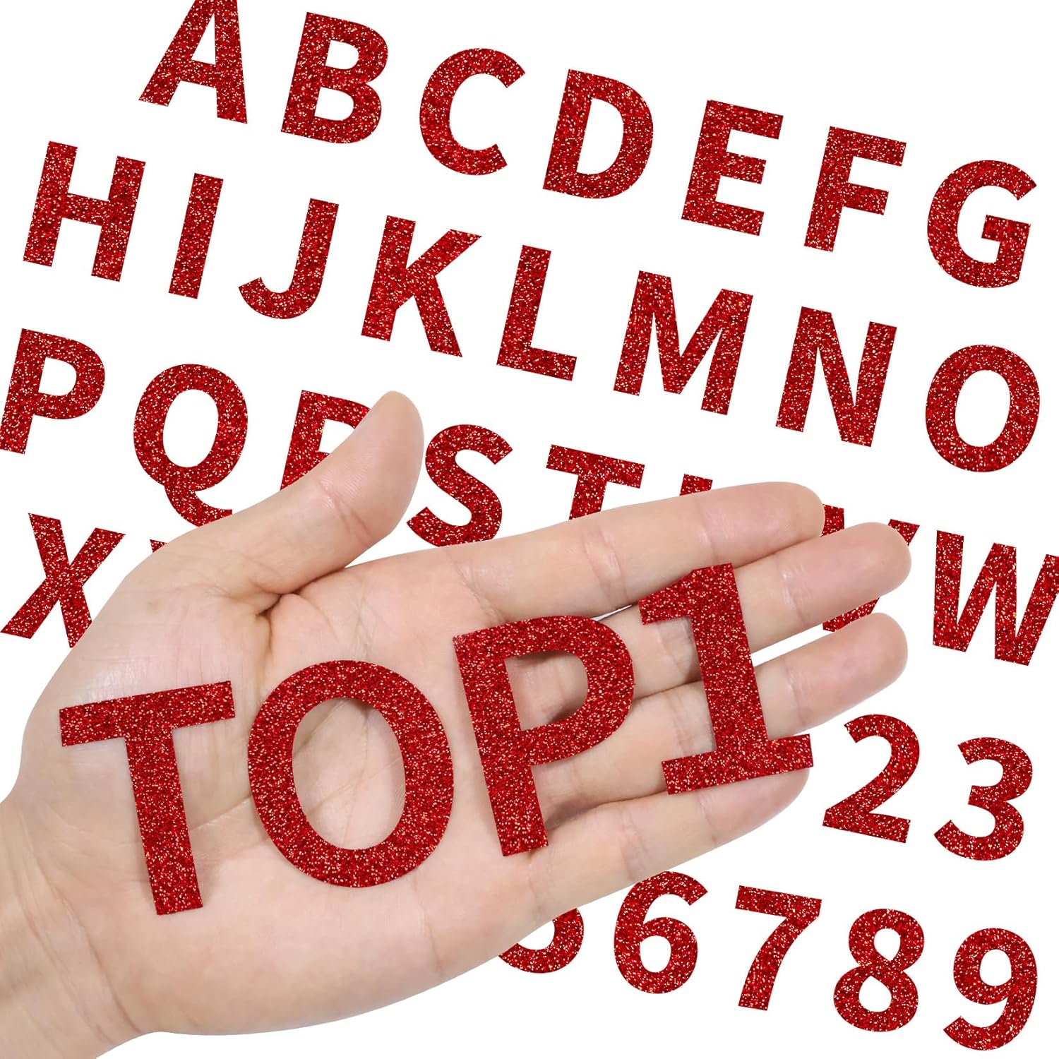 108 Pieces Iron on Letters - Red